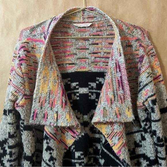 Soft Surroundings | Calais Aztec Southwestern Open Front Cardigan Sweater Size M - Picture 4 of 14